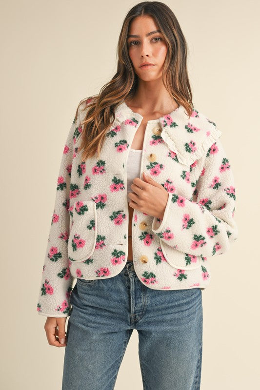 Floral Dream Peter Pan Sherpa Jacket