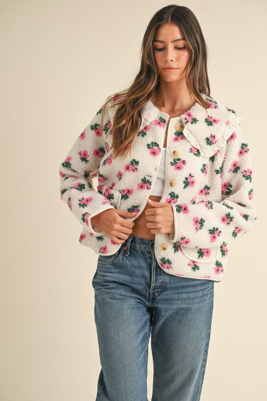 Floral Dream Peter Pan Sherpa Jacket