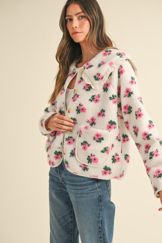 Floral Dream Peter Pan Sherpa Jacket