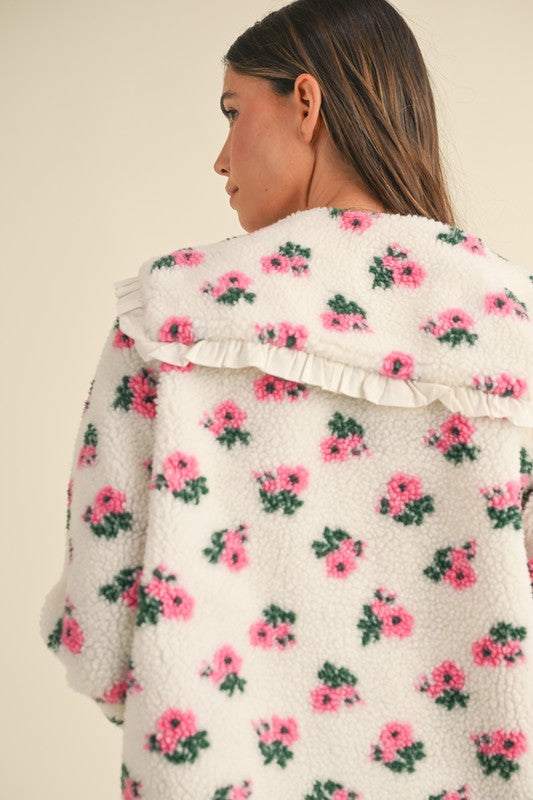 Floral Dream Peter Pan Sherpa Jacket