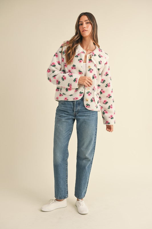 Floral Dream Peter Pan Sherpa Jacket