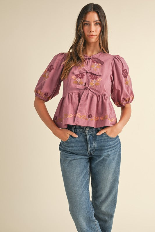 Blush & Bloom Peplum Blouse