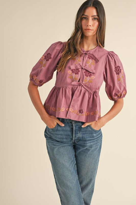 Blush & Bloom Peplum Blouse