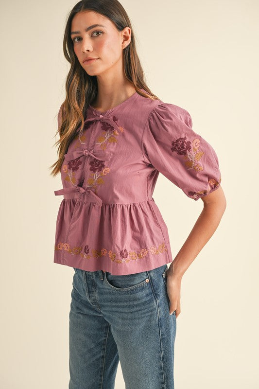 Blush & Bloom Peplum Blouse