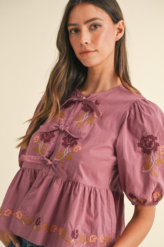 Blush & Bloom Peplum Blouse