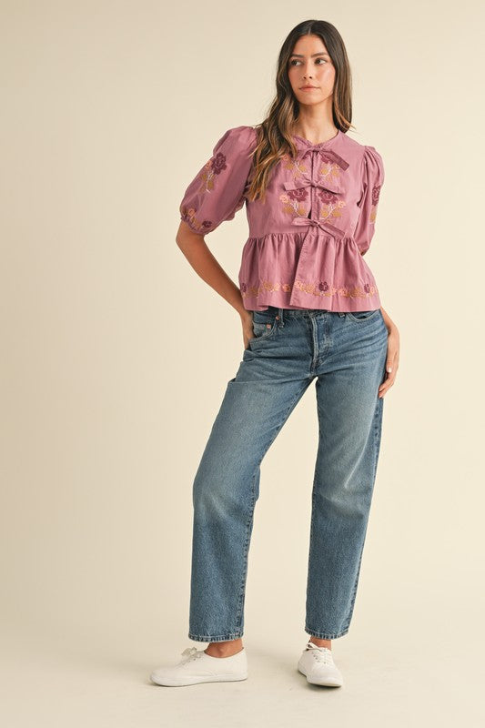 Blush & Bloom Peplum Blouse