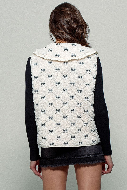 Bow & Blossom Sherpa Vest