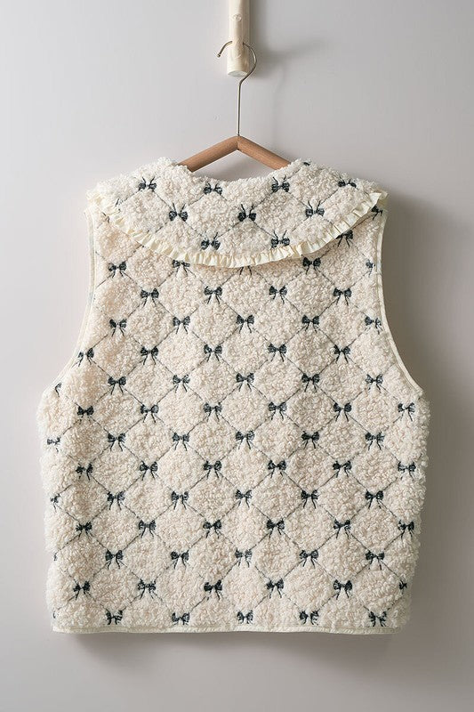 Bow & Blossom Sherpa Vest