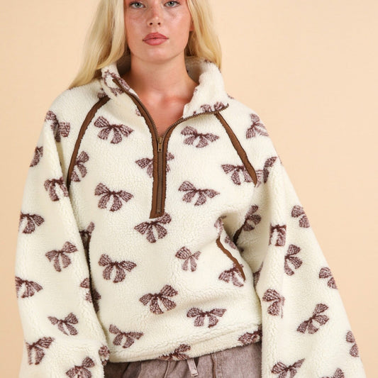 Cozy Bow Sherpa Pull over