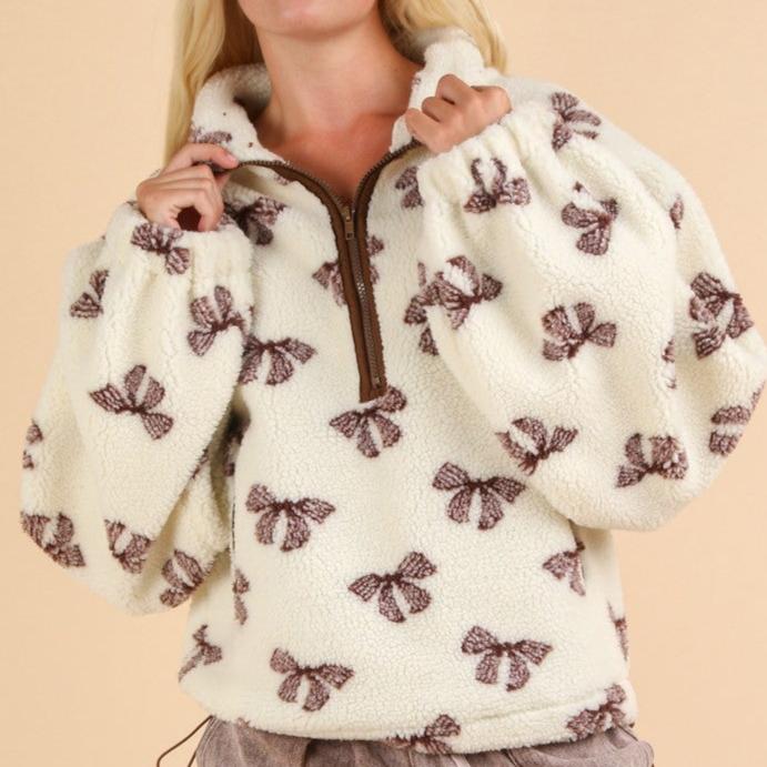 Cozy Bow Sherpa Pull over