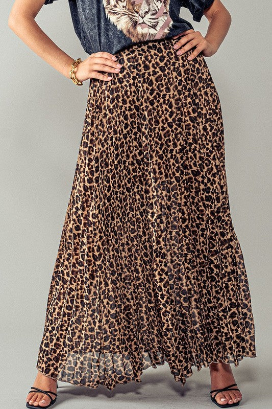 Wild Elegance Pleated Maxi Skirt