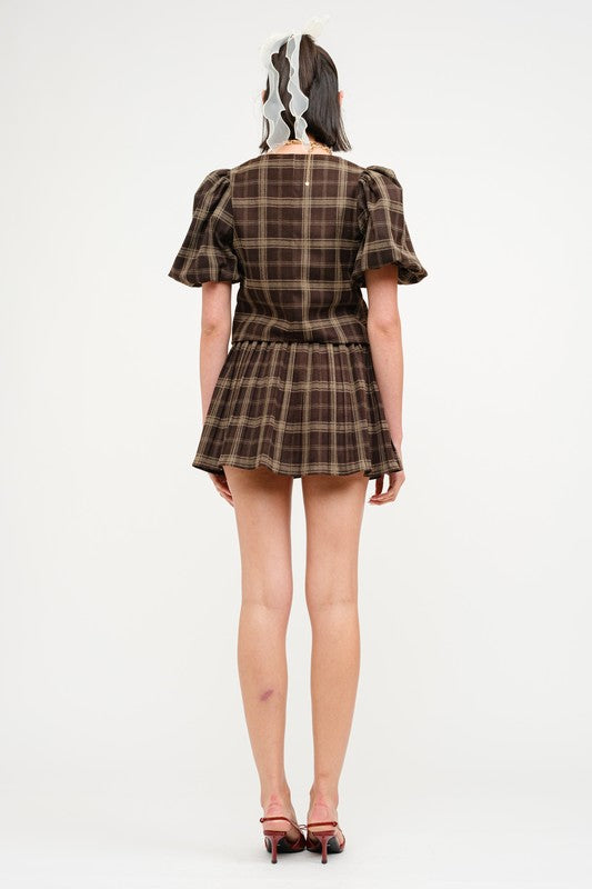 Chestnut Charm Plaid Skirt