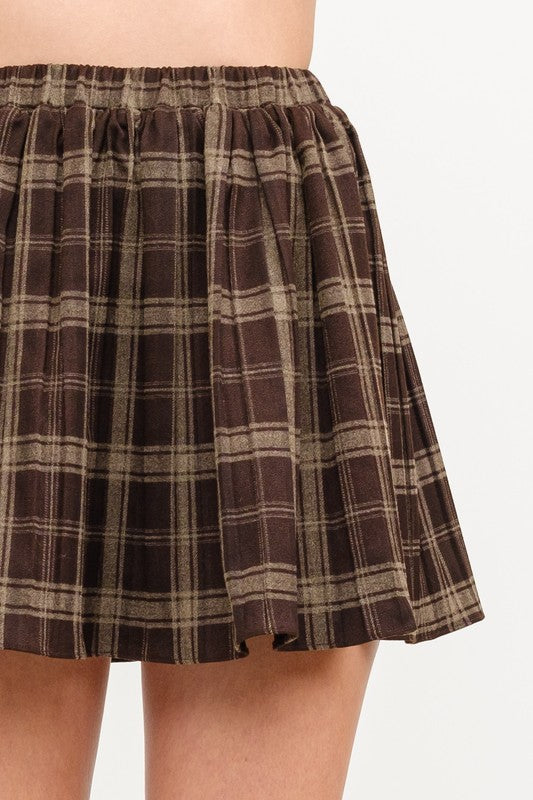 Chestnut Charm Plaid Skirt